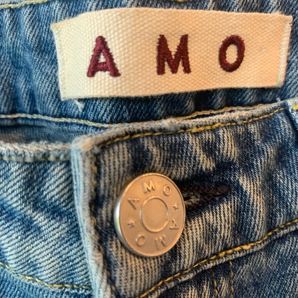 AMO Kate Spin The Bottle Crop Distressed Jeans Destroyed Skinny Denim USA 26 - Picture 9 of 11